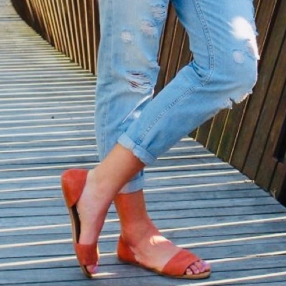 Madewell Shoes - Madewell Thea Sandal Nubuck Cowhide Rusted Clay